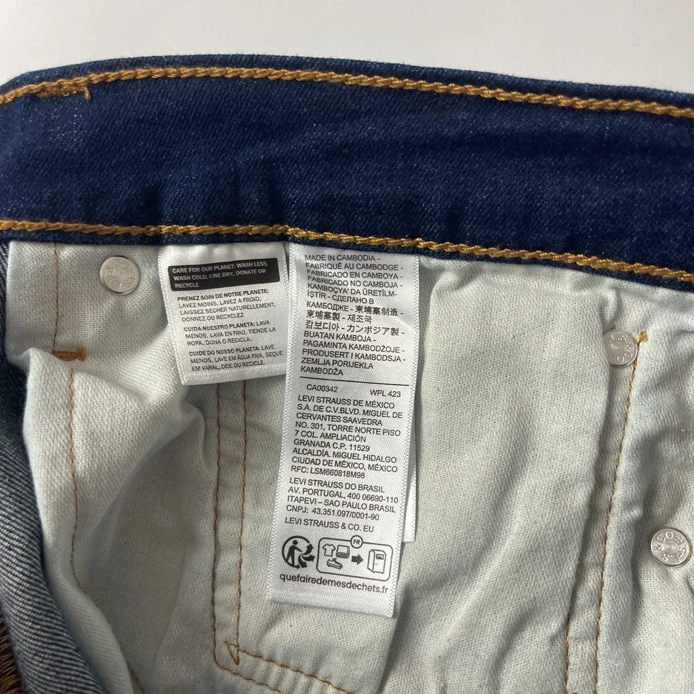 Levis Jeans Mens 36x30 Blue 514 Straight Stretch Dark Wash Stretch Denim Cowboy
